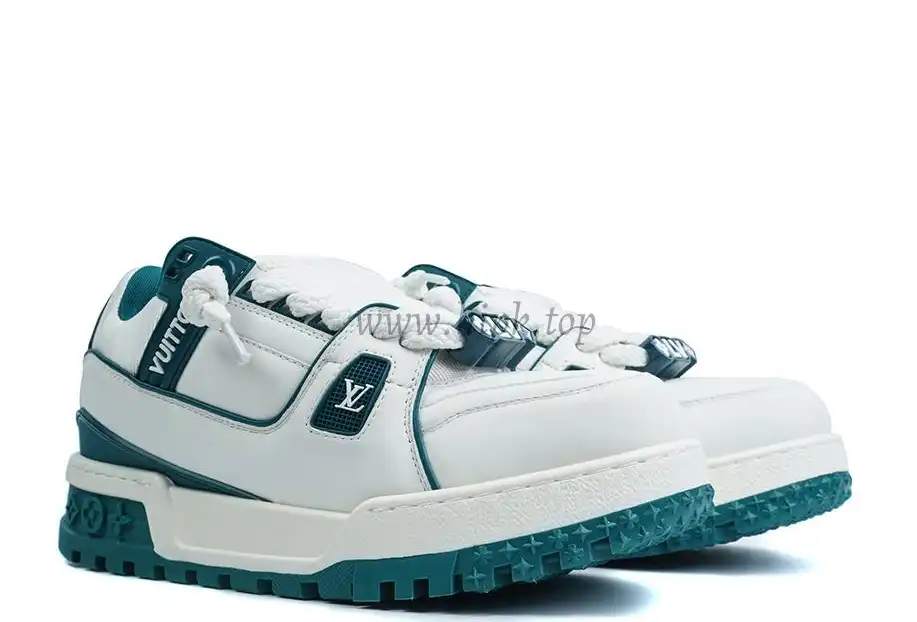 PK God Louis Vuitton Trainer Maxi Sneaker White Green RETAIL MATERIALS READY TO SHIP