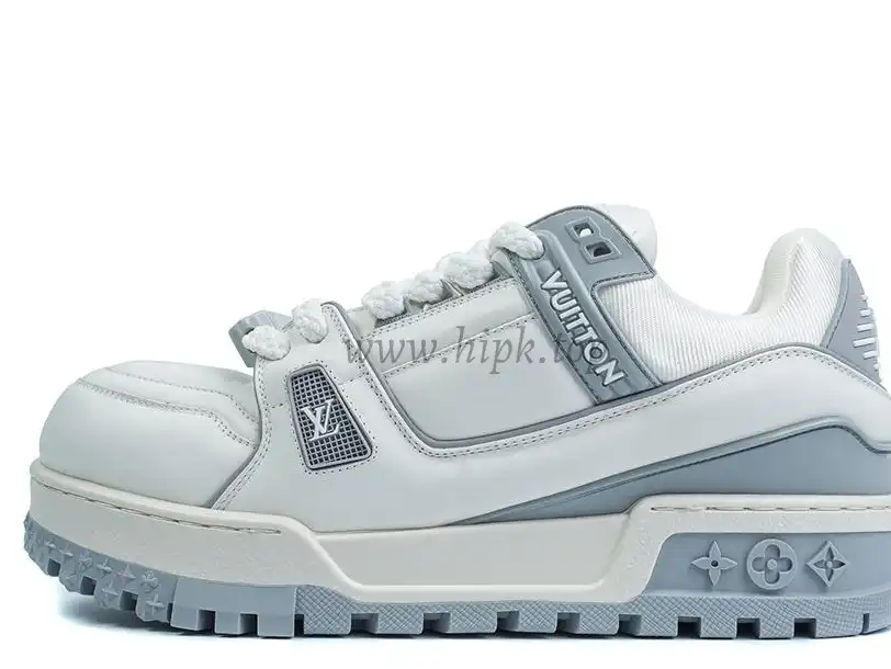 PK God Louis Vuitton Trainer Maxi White Grey RETAIL MATERIALS READY TO SHIP