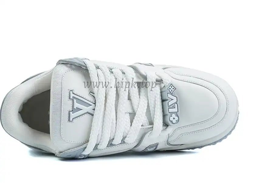 PK God Louis Vuitton Trainer Maxi White Grey RETAIL MATERIALS READY TO SHIP