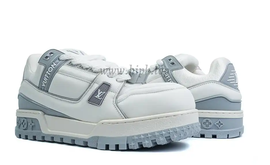 PK God Louis Vuitton Trainer Maxi White Grey RETAIL MATERIALS READY TO SHIP