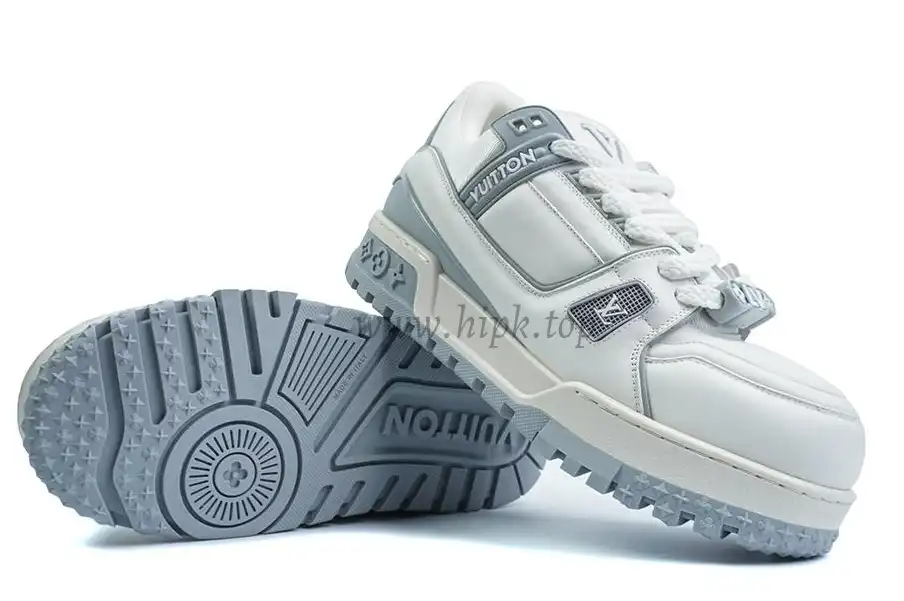 PK God Louis Vuitton Trainer Maxi White Grey RETAIL MATERIALS READY TO SHIP