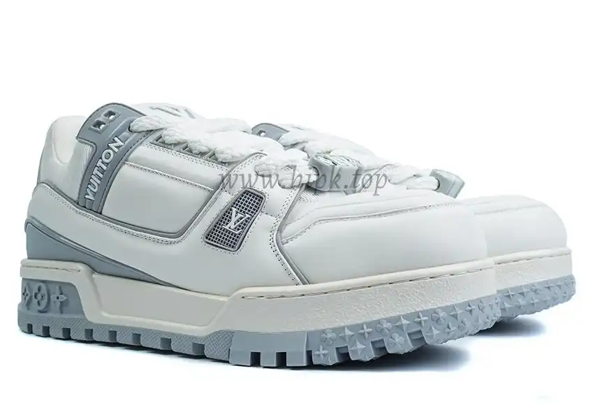 PK God Louis Vuitton Trainer Maxi White Grey RETAIL MATERIALS READY TO SHIP