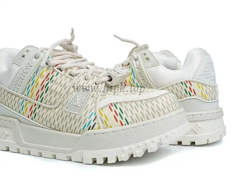 PK God Louis Vuitton Trainer Maxi White Multi RETAIL MATERIALS READY TO SHIP