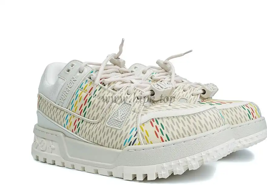 PK God Louis Vuitton Trainer Maxi White Multi RETAIL MATERIALS READY TO SHIP