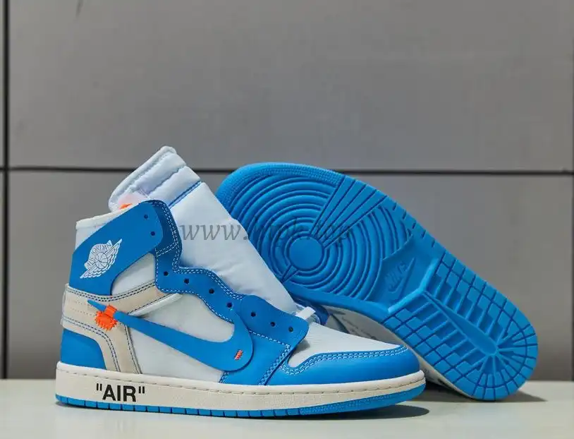 PK GOD X YIFU RETAIL FACTORYOFF WHITE X AIR JORDAN 1 POWDER BLUE UNC RETAIL MATERIALS ready limited