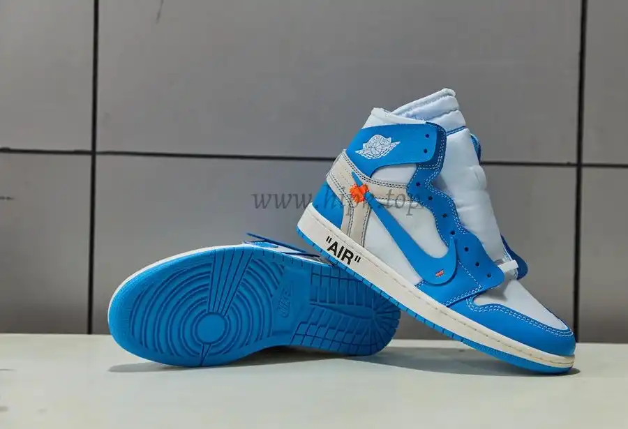 PK GOD X YIFU RETAIL FACTORYOFF WHITE X AIR JORDAN 1 POWDER BLUE UNC RETAIL MATERIALS ready limited