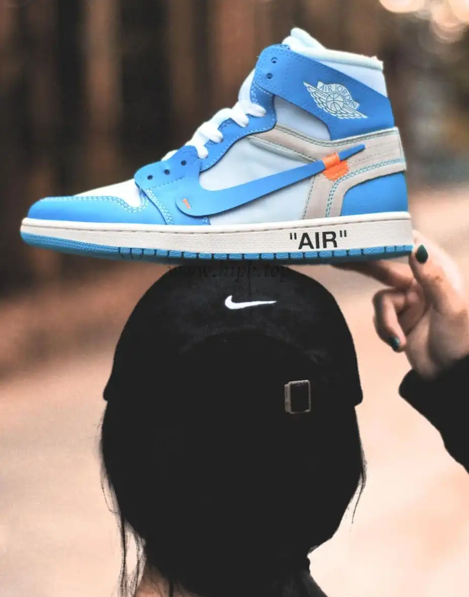 PK GOD X YIFU RETAIL FACTORYOFF WHITE X AIR JORDAN 1 POWDER BLUE UNC RETAIL MATERIALS ready limited