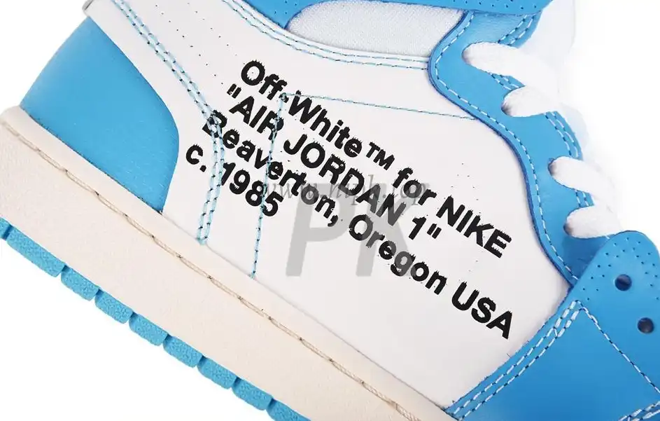 PK GOD X YIFU RETAIL FACTORYOFF WHITE X AIR JORDAN 1 POWDER BLUE UNC RETAIL MATERIALS ready limited