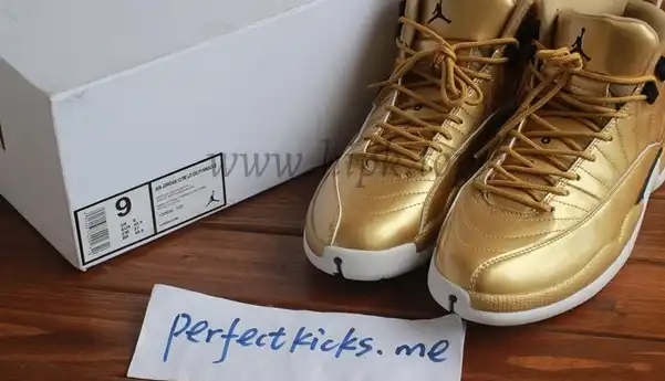 Authentic Air Jordan 12 Gold Pinnacle