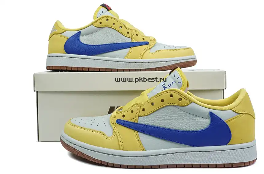 PK5.0 Travis Scott x Air Jordan 1 Low OG Canary retail materials ready to ship