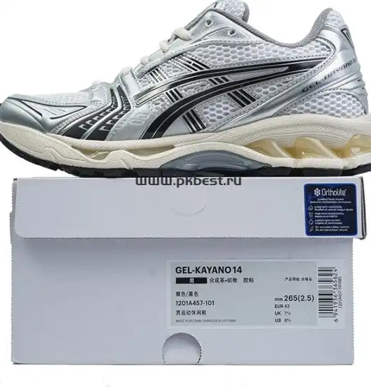 PK GOD Asics Gel-Kayano 14 White black silver RETAIL MATERIALS READY TO SHIP