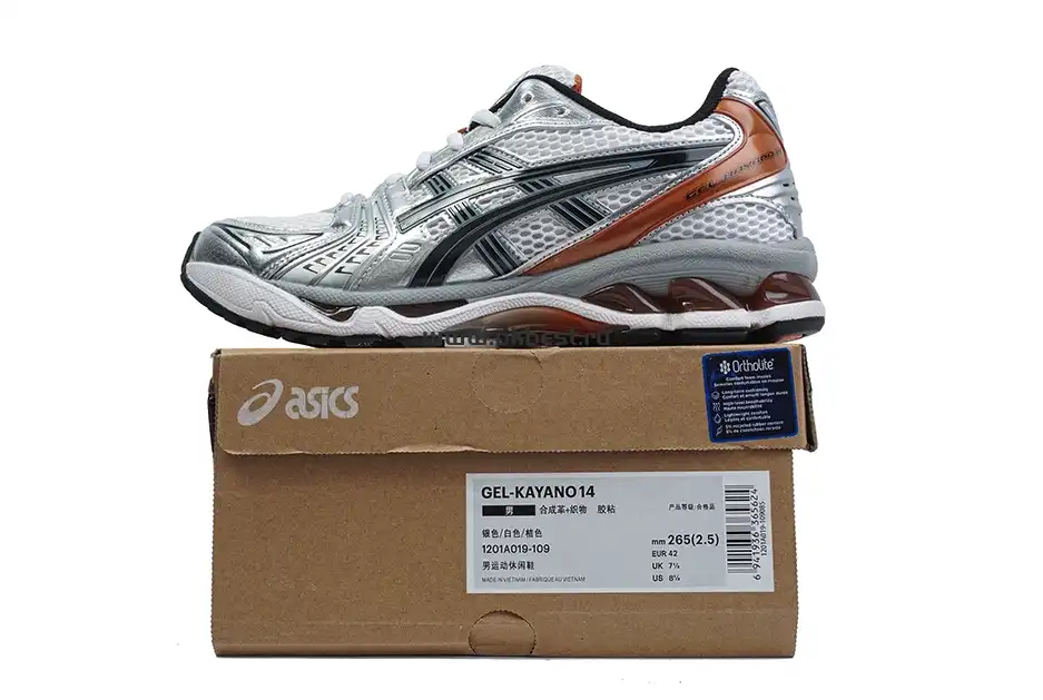 PK GOD ASICS Gel-Kayano 14 White Piquant Orange RETAIL MATERIALS READY TO SHIP