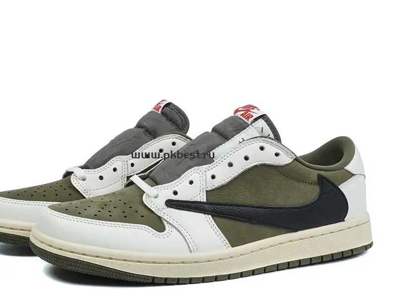 PK5.0 JORDAN 1 RETRO LOW Medium Olive TRAVIS SCOTT NEUTRAL OLIVE RETAIL MATERIALS READY TO SHIP