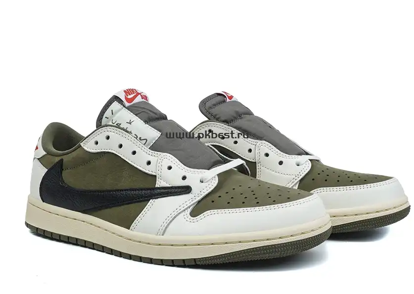 PK5.0 JORDAN 1 RETRO LOW Medium Olive TRAVIS SCOTT NEUTRAL OLIVE RETAIL MATERIALS READY TO SHIP