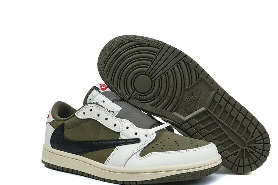 PK5.0 JORDAN 1 RETRO LOW Medium Olive TRAVIS SCOTT NEUTRAL OLIVE RETAIL MATERIALS READY TO SHIP