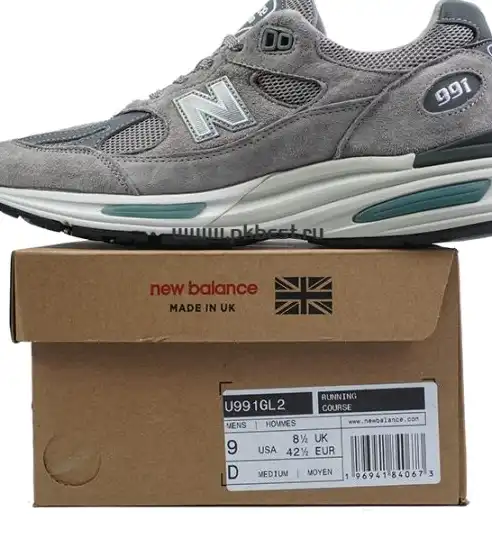 PK GOD STONE ISLAND x  New Balance NB 991 V2 gray RETAIL MATERIALS READY TO SHIP