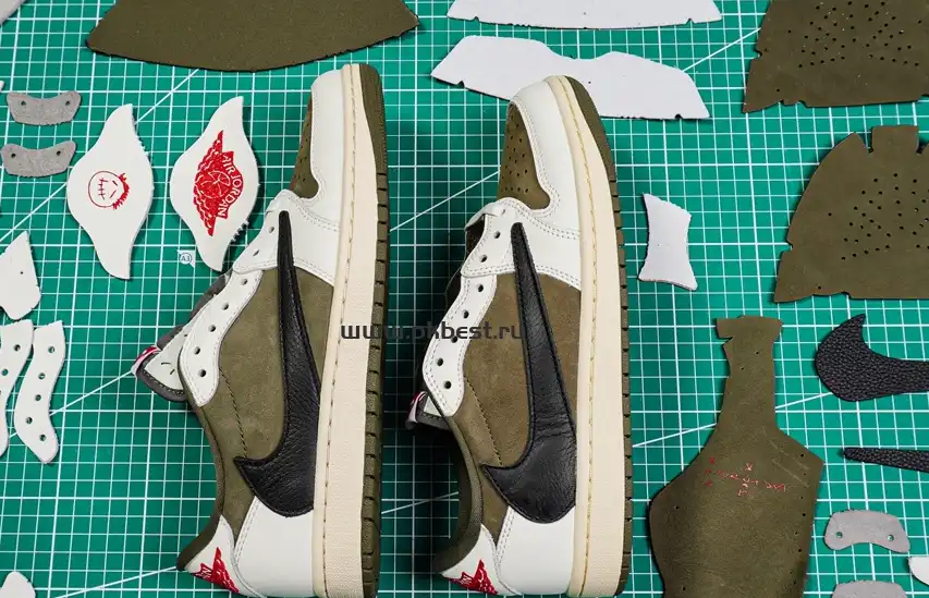 PK5.0 JORDAN 1 RETRO LOW Medium Olive TRAVIS SCOTT NEUTRAL OLIVE RETAIL MATERIALS READY TO SHIP