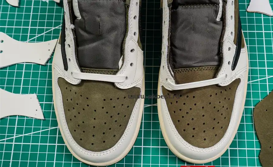 PK5.0 JORDAN 1 RETRO LOW Medium Olive TRAVIS SCOTT NEUTRAL OLIVE RETAIL MATERIALS READY TO SHIP