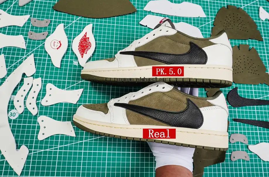 PK5.0 JORDAN 1 RETRO LOW Medium Olive TRAVIS SCOTT NEUTRAL OLIVE RETAIL MATERIALS READY TO SHIP