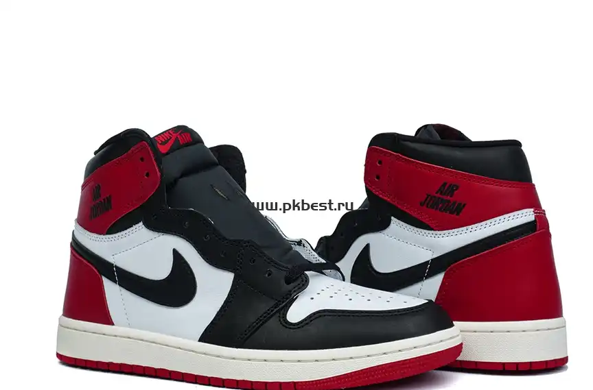 PK5.0 Jordan Air Jordan 1 “Black Toe Reimagined” White black red RETAIL MATERIALS READY TO SHIP