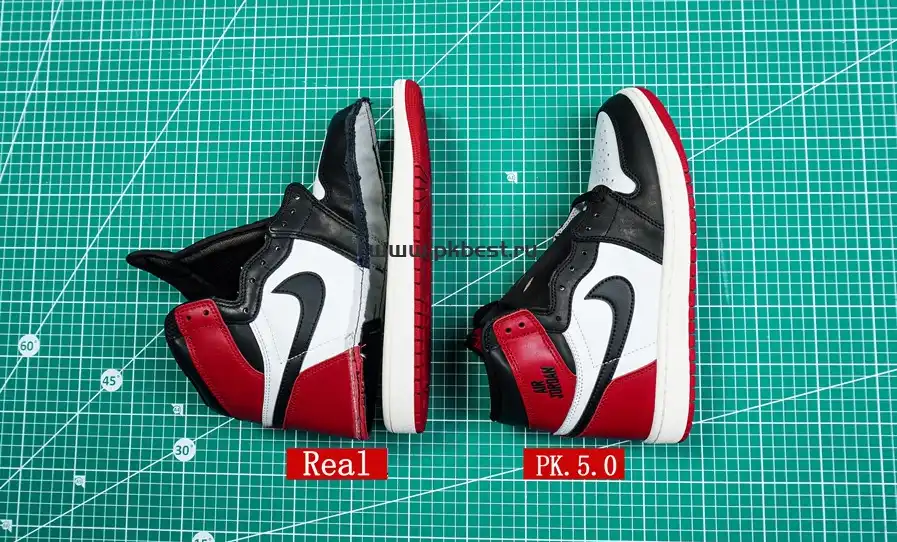 PK5.0 Jordan Air Jordan 1 “Black Toe Reimagined” White black red RETAIL MATERIALS READY TO SHIP