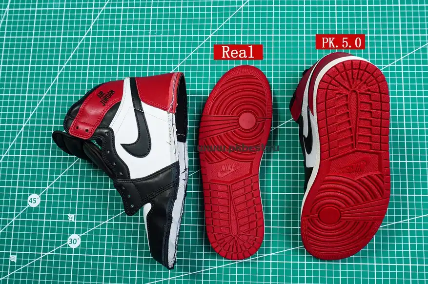 PK5.0 Jordan Air Jordan 1 “Black Toe Reimagined” White black red RETAIL MATERIALS READY TO SHIP