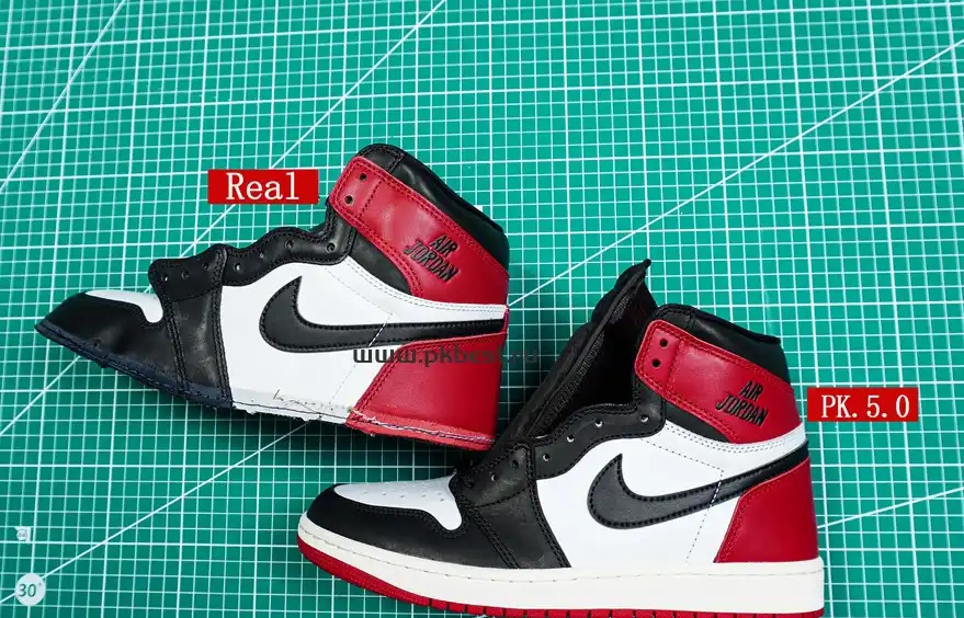 PK5.0 Jordan Air Jordan 1 “Black Toe Reimagined” White black red RETAIL MATERIALS READY TO SHIP