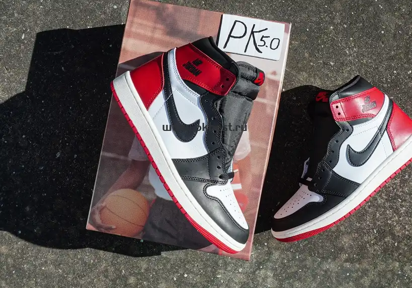 PK5.0 Jordan Air Jordan 1 “Black Toe Reimagined” White black red RETAIL MATERIALS READY TO SHIP