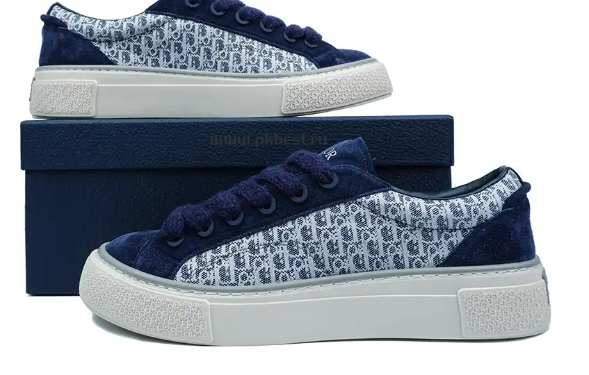 PK GOD Dior B33 TENNIS  DO EMBROIDERED  CANV BLUE & WHITE RETAIL MATERIALS READY TO SHIP