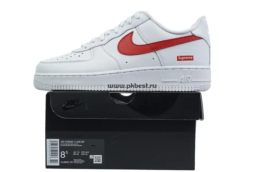 PK GOD Nike Supreme x Air Force 1 Low Box Logo – Speed Red RETAIL MATERIALS READY TO SHIP