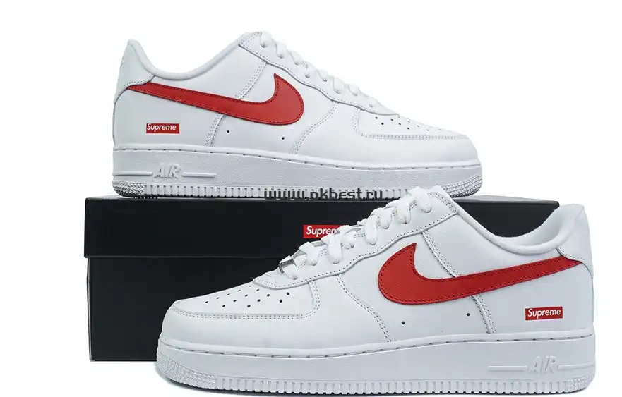 PK GOD Nike Supreme x Air Force 1 Low Box Logo – Speed Red RETAIL MATERIALS READY TO SHIP