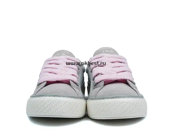 PK GOD Dior B33 TENNIS  DO  EMBROIDERED  CANV Gray & PINK RETAIL MATERIALS READY TO SHIP