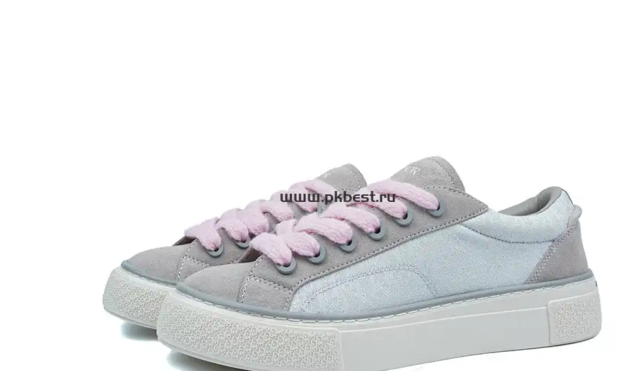 PK GOD Dior B33 TENNIS  DO  EMBROIDERED  CANV Gray & PINK RETAIL MATERIALS READY TO SHIP