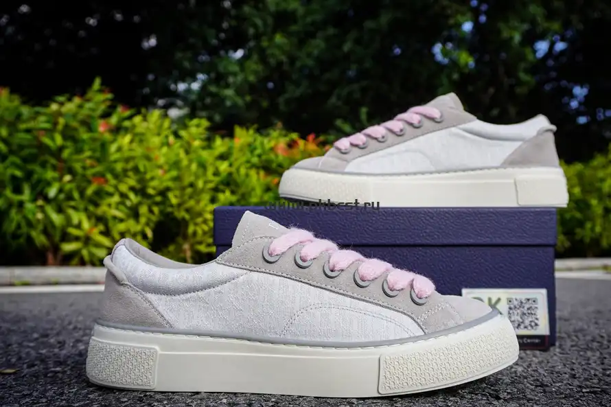 PK GOD Dior B33 TENNIS  DO  EMBROIDERED  CANV Gray & PINK RETAIL MATERIALS READY TO SHIP