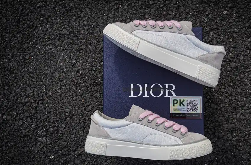 PK GOD Dior B33 TENNIS  DO  EMBROIDERED  CANV Gray & PINK RETAIL MATERIALS READY TO SHIP