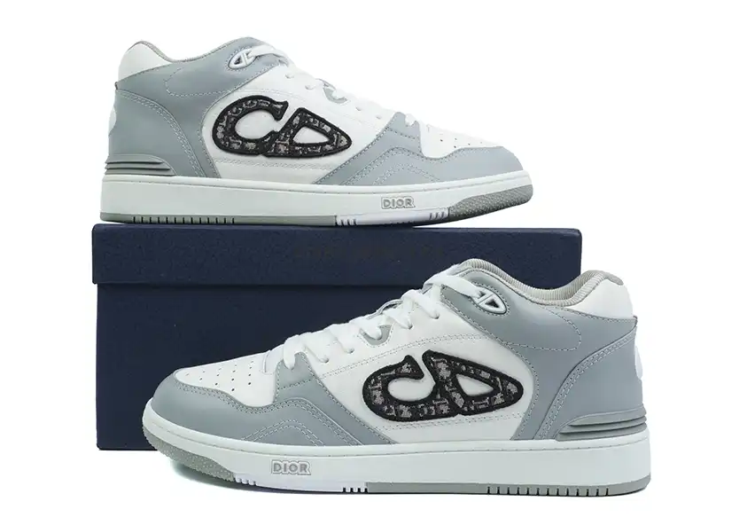 PK GOD Dior B57 MID-TOP SNEAKER  Gray and white RETAIL MATERIALS READY TO SHIP