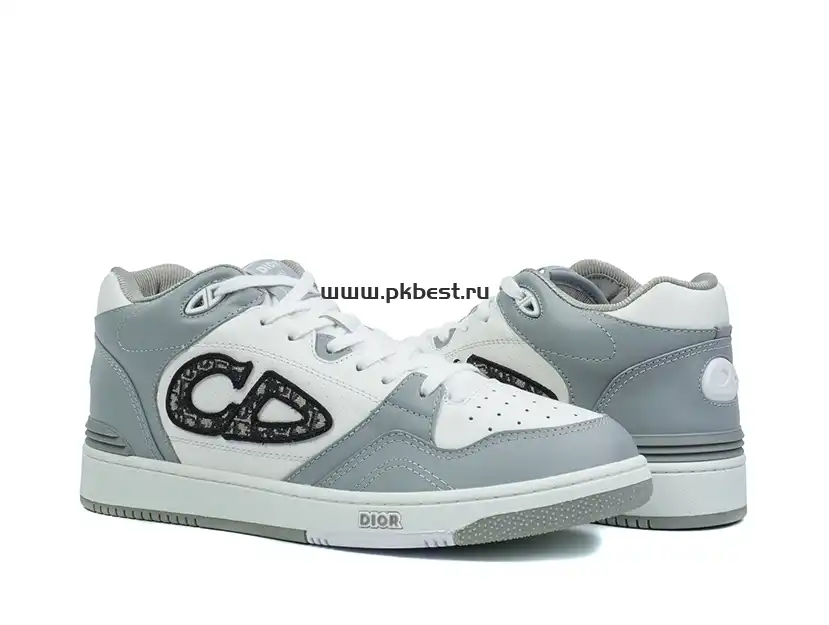 PK GOD Dior B57 MID-TOP SNEAKER  Gray and white RETAIL MATERIALS READY TO SHIP