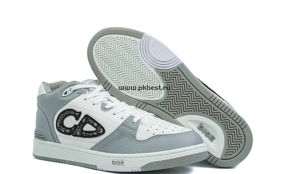 PK GOD Dior B57 MID-TOP SNEAKER  Gray and white RETAIL MATERIALS READY TO SHIP