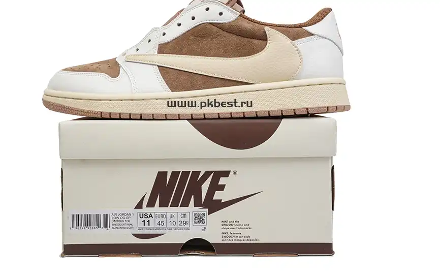 PK GOD Travis Scott x Jordan Air Jordan 1 Low OG Brown powder RETAIL MATERIALS READY TO SHIP