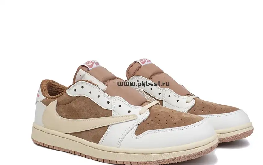 PK GOD Travis Scott x Jordan Air Jordan 1 Low OG Brown powder RETAIL MATERIALS READY TO SHIP