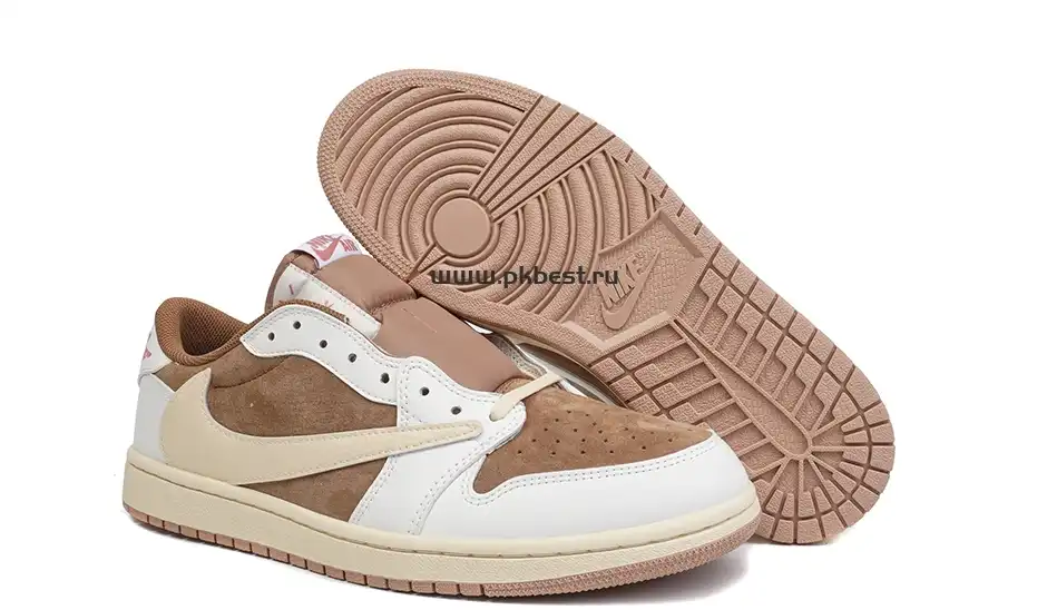 PK GOD Travis Scott x Jordan Air Jordan 1 Low OG Brown powder RETAIL MATERIALS READY TO SHIP