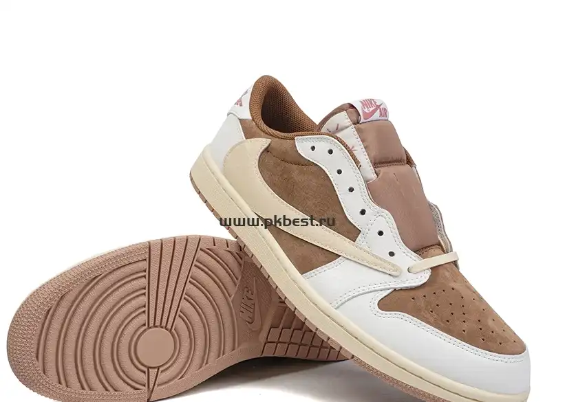 PK GOD Travis Scott x Jordan Air Jordan 1 Low OG Brown powder RETAIL MATERIALS READY TO SHIP