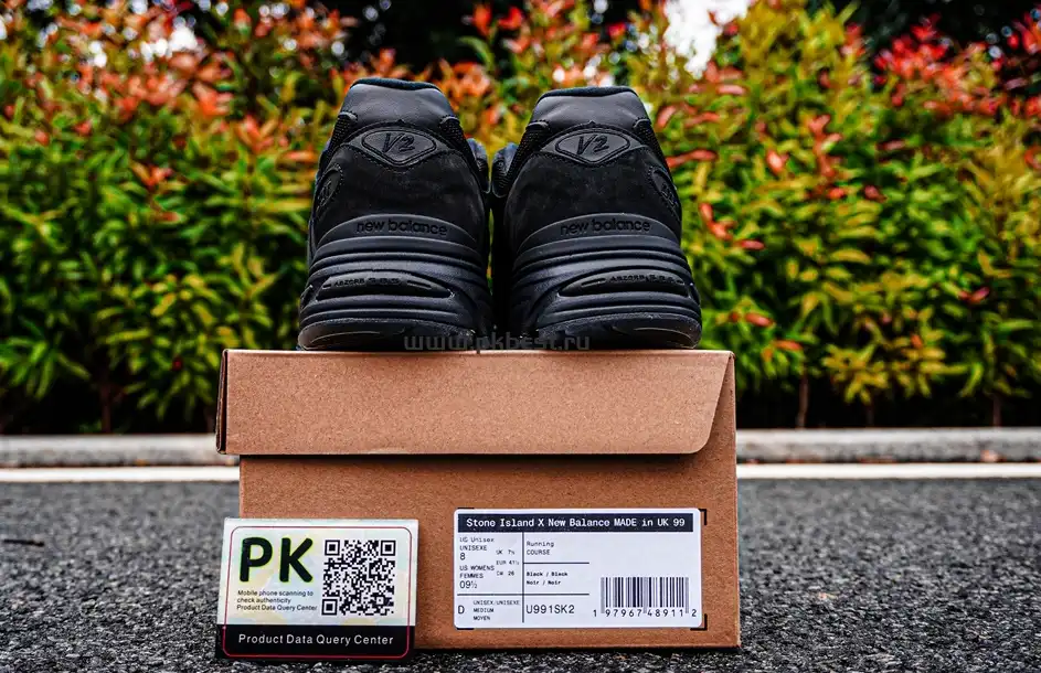 PK GOD STONE ISLAND x  New Balance NB 991 v2 black RETAIL MATERIALS READY TO SHIP