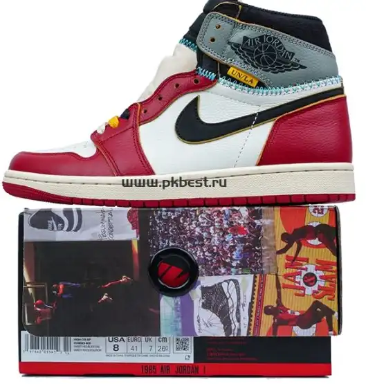 PK 5.0 Jordan 1 Retro High Union Los Angeles Black Toe RETAIL MATERIALS READY TO SHIP