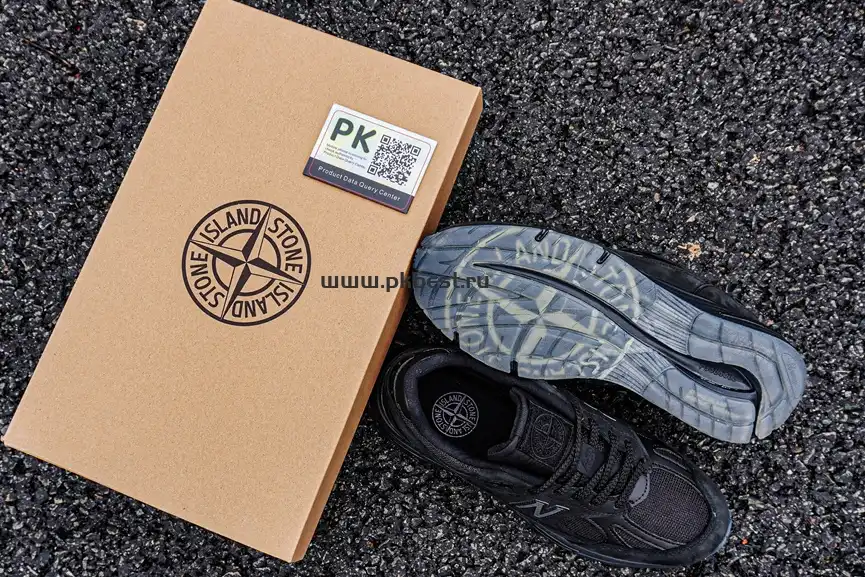 PK GOD STONE ISLAND x  New Balance NB 991 v2 black RETAIL MATERIALS READY TO SHIP