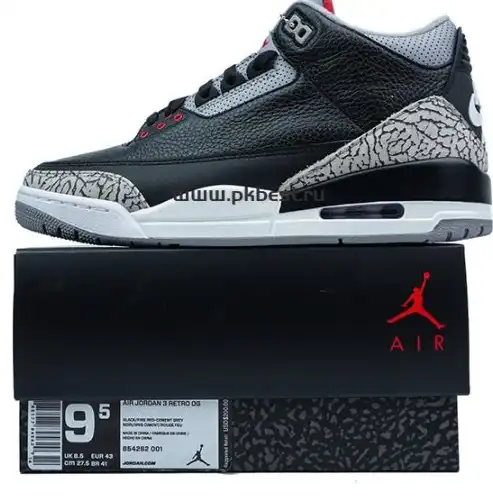 PK GOD  Air Jordan 3 Retro Black Cat RETAIL MATERIALS READY TO SHIP