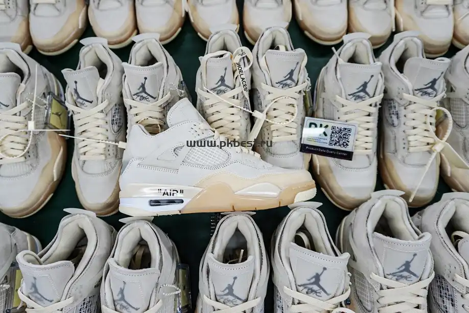 JORDAN 4 RETRO OFF-WHITE SAIL RETAIL MATERIALS READY TO SHIP