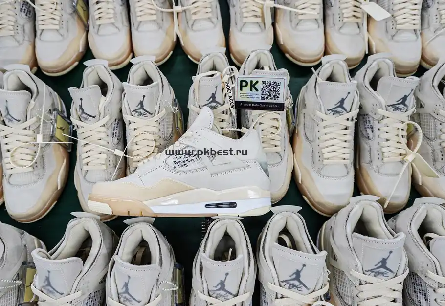 JORDAN 4 RETRO OFF-WHITE SAIL RETAIL MATERIALS READY TO SHIP