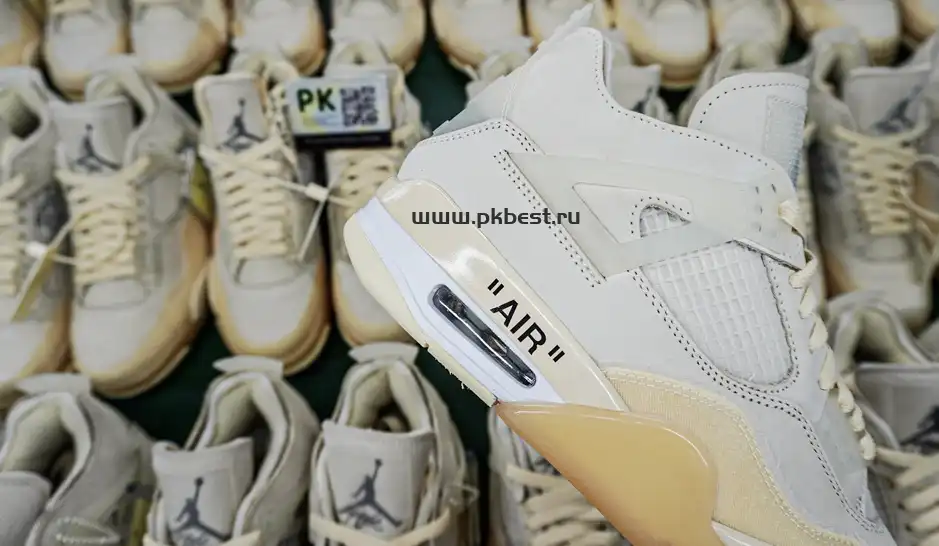 JORDAN 4 RETRO OFF-WHITE SAIL RETAIL MATERIALS READY TO SHIP