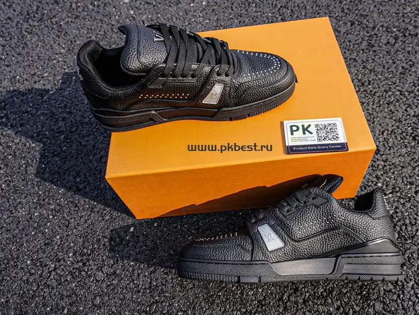 PK GOD LOUIS VUITTON Trainer black RETAIL MATERIALS READY TO SHIP